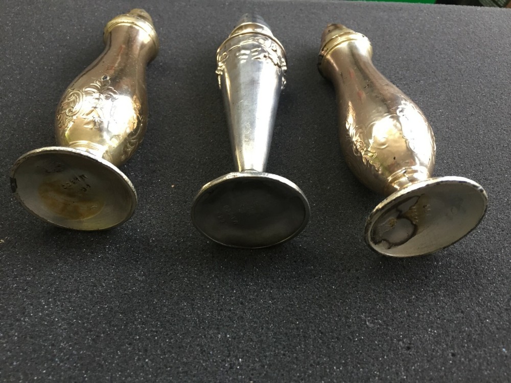 Three Vintage Silver Salt and Pepper Shakers