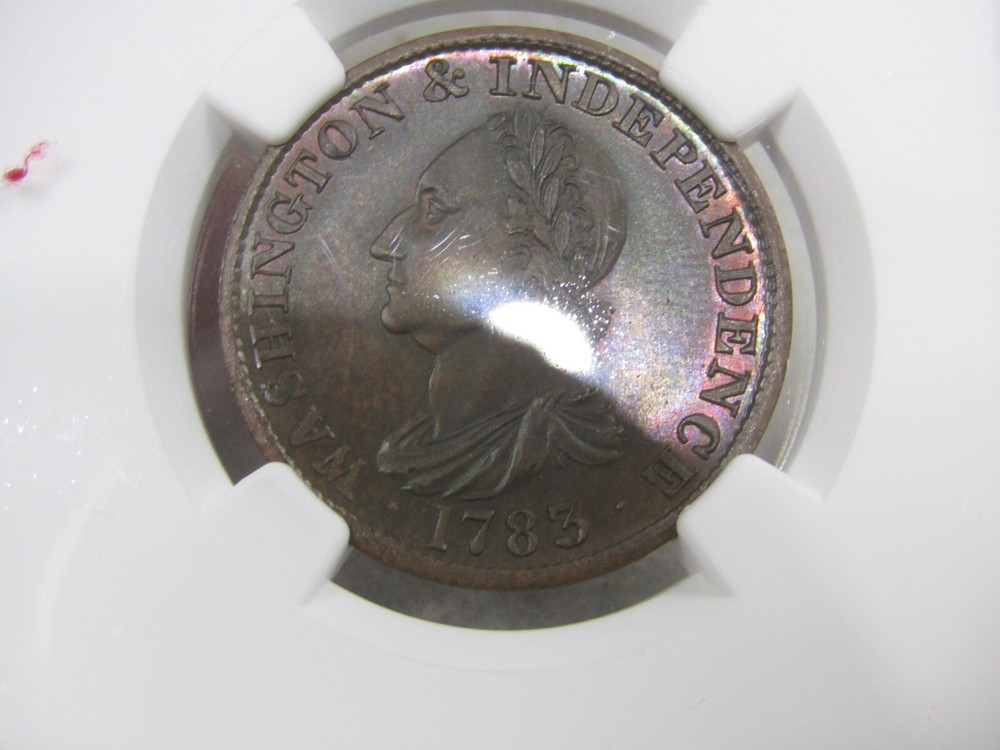 1783 WASHINGTON INDEPENDENCE CENT ENGRAILED EDGE NGC PF64 COPPER RESTRIKE