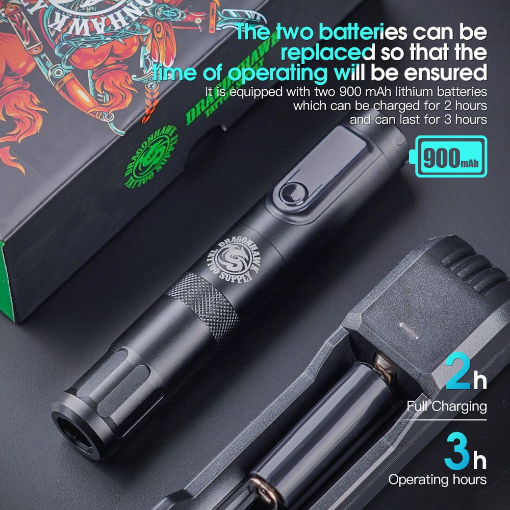 Wireless Coreless Motor Rotary Tattoo Pen Permanent Makeup Machine Needles Kit
