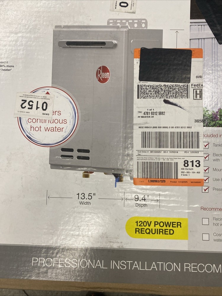 Rheem ECO200XELN-3 Tankless Water Heater 9.5 GPM Smart Non-Condensing | PARTS