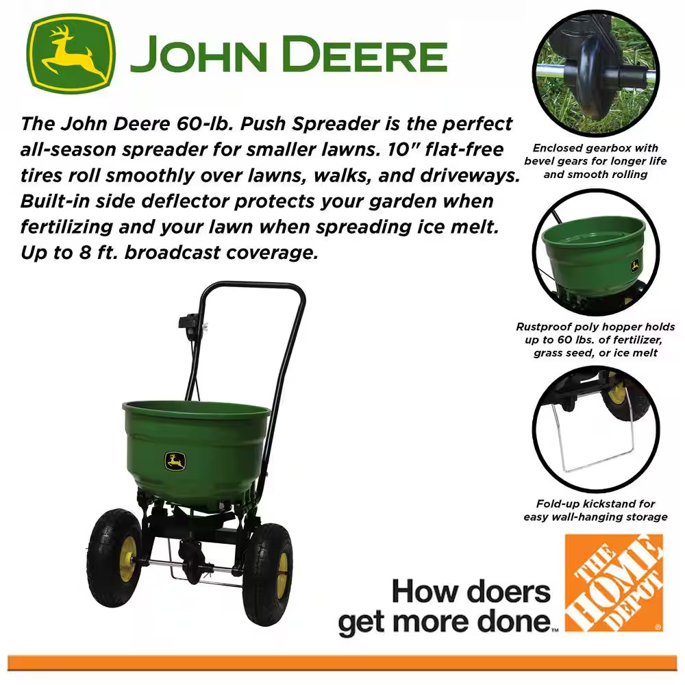 50 Lbs. Push Broadcast Spreader for Seed and Fertilizer