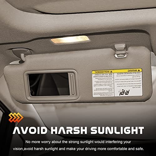 Beige Left & Right Side Sun Visor Replacement for 2008-2013 Toyota Highlander