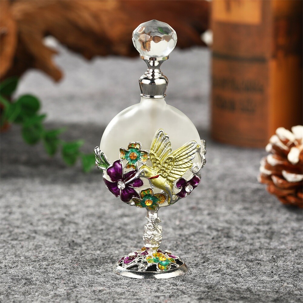 7ml Antique Glass Refillable Perfume Sample Bottle Empty Essential Oil Container