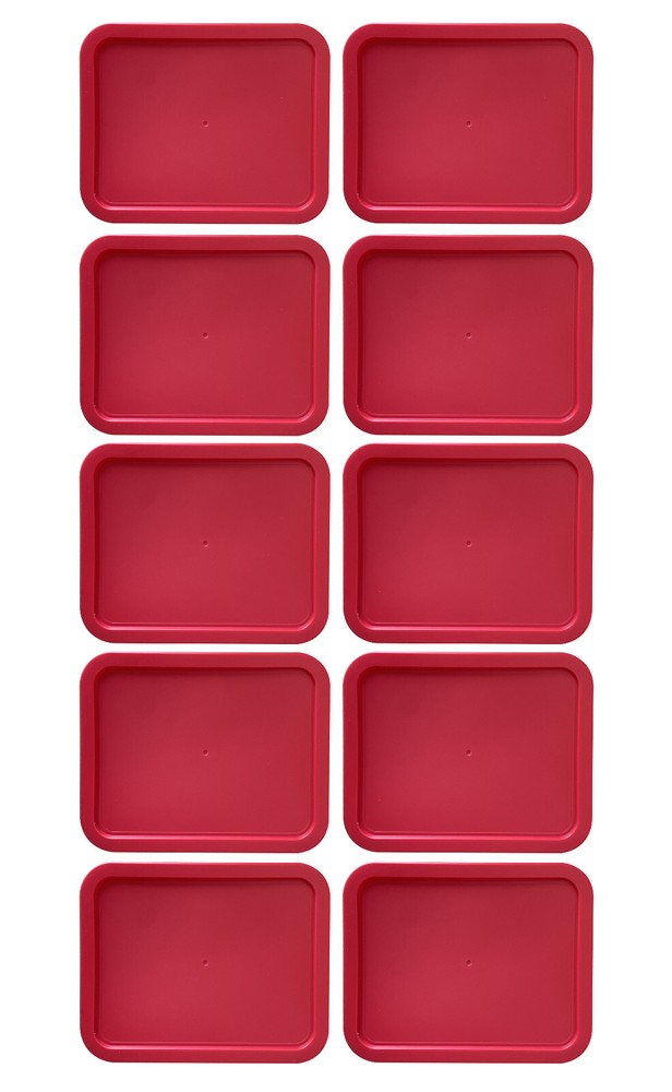 Replacement Lid for 6-CUP Pyrex Cover Rectangle (6.75" x 8.75") RED (10-Pack)