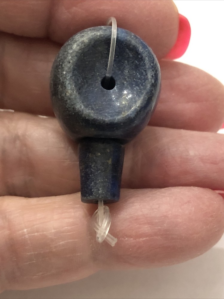 One (1) Tibetan Lapis 3 Hole Guru Bead