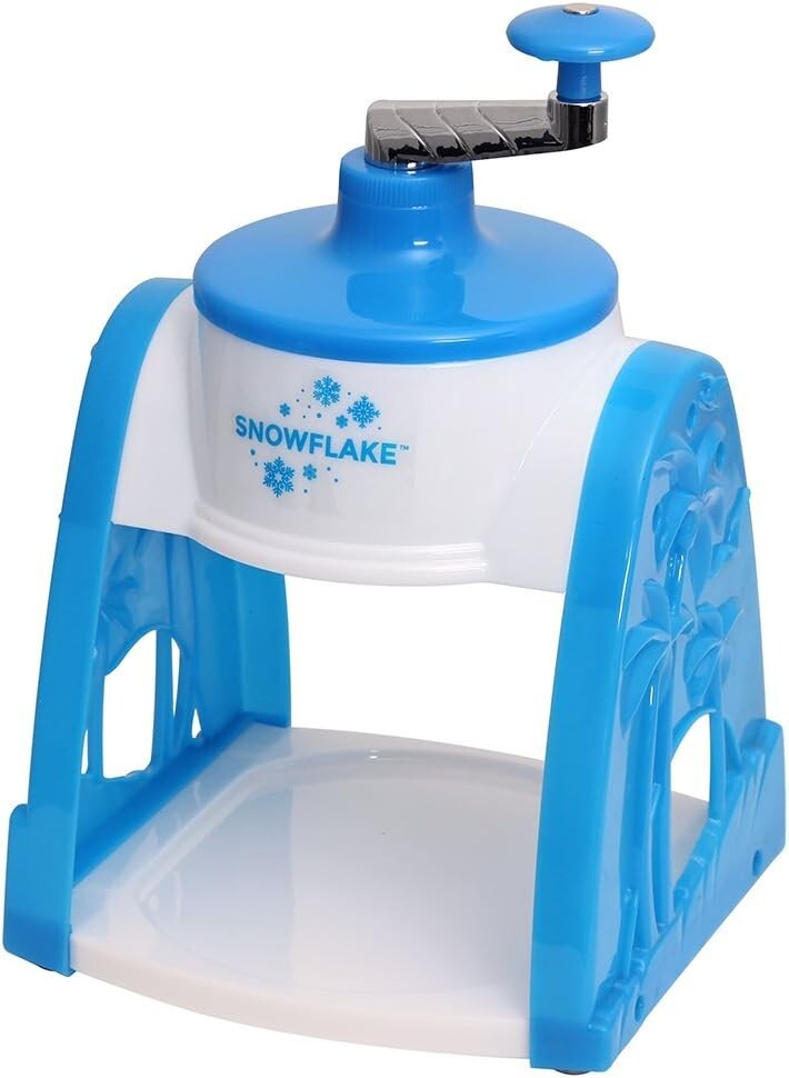 SnowFlake Hand-Crank Snow Cone Maker - Fluffy Ice Shaver with Stackable Molds