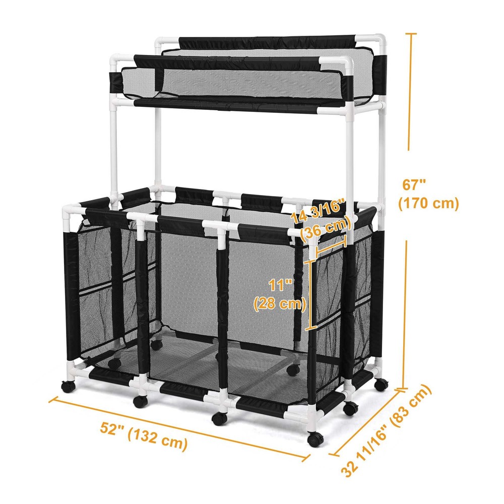 AplusChoice 424 Gal Mesh Pool Storage Bin Rolling Cart Replacement Mesh Cover