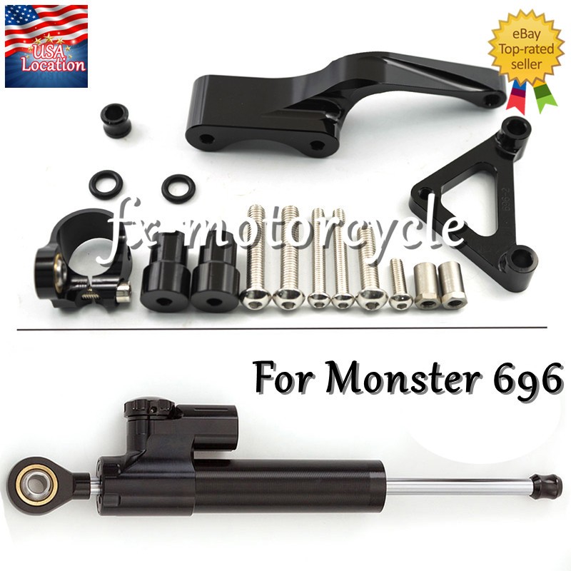 For Ducati Monster 696 Steering Damper Stabilizer Bracket Mount Kit Holder Shock