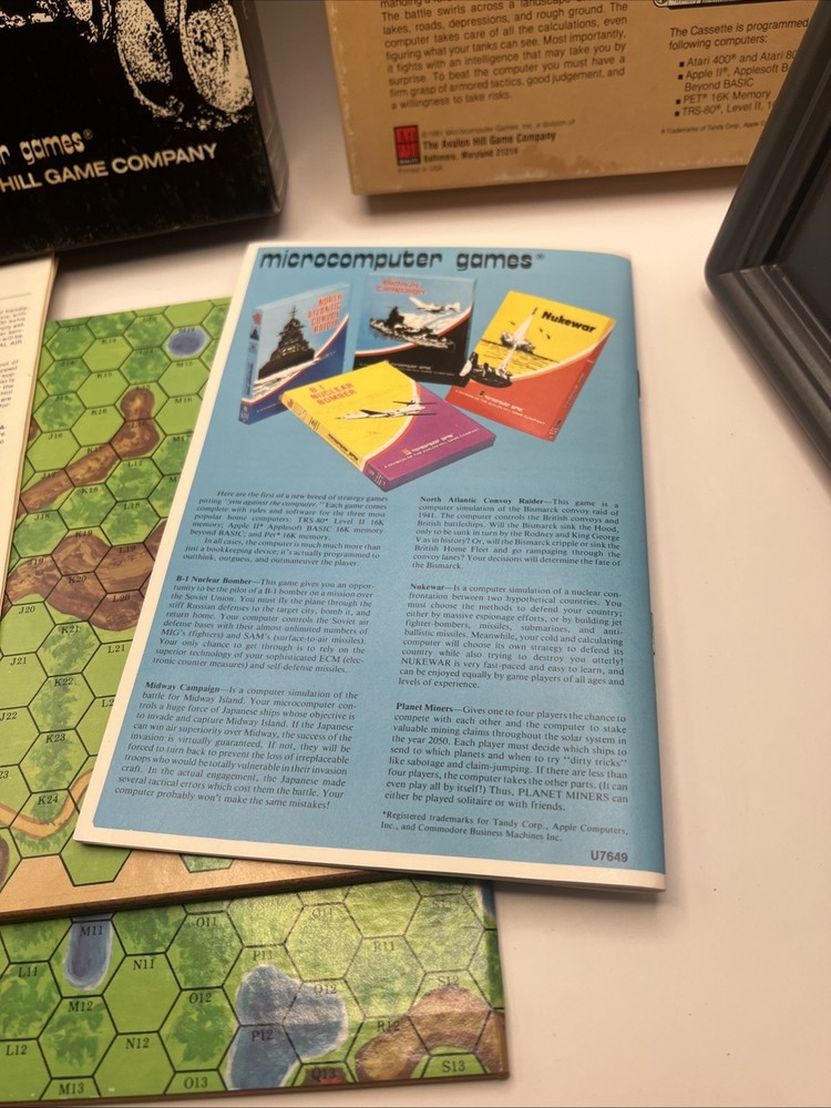 VINTAGE Tanktics by Avalon Hill Micro-Computer Games Atari 400/800 5.25"