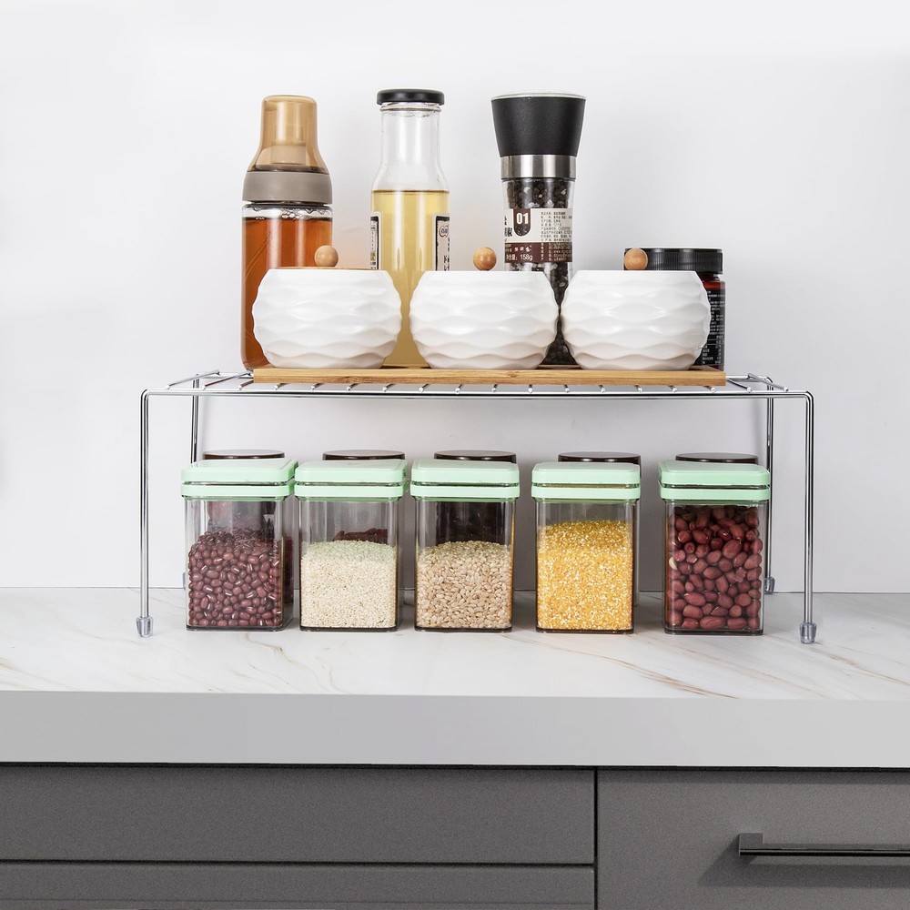 ROFAY Kitchen Cupboard Shelf Wire Rack - 4 Pack Cabinet Shelf Storage Organis...