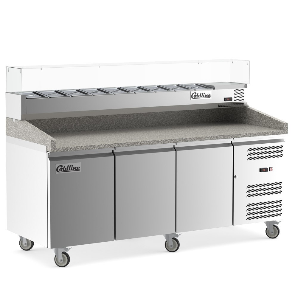 Marble Top 80" pizza prep dough retarder table