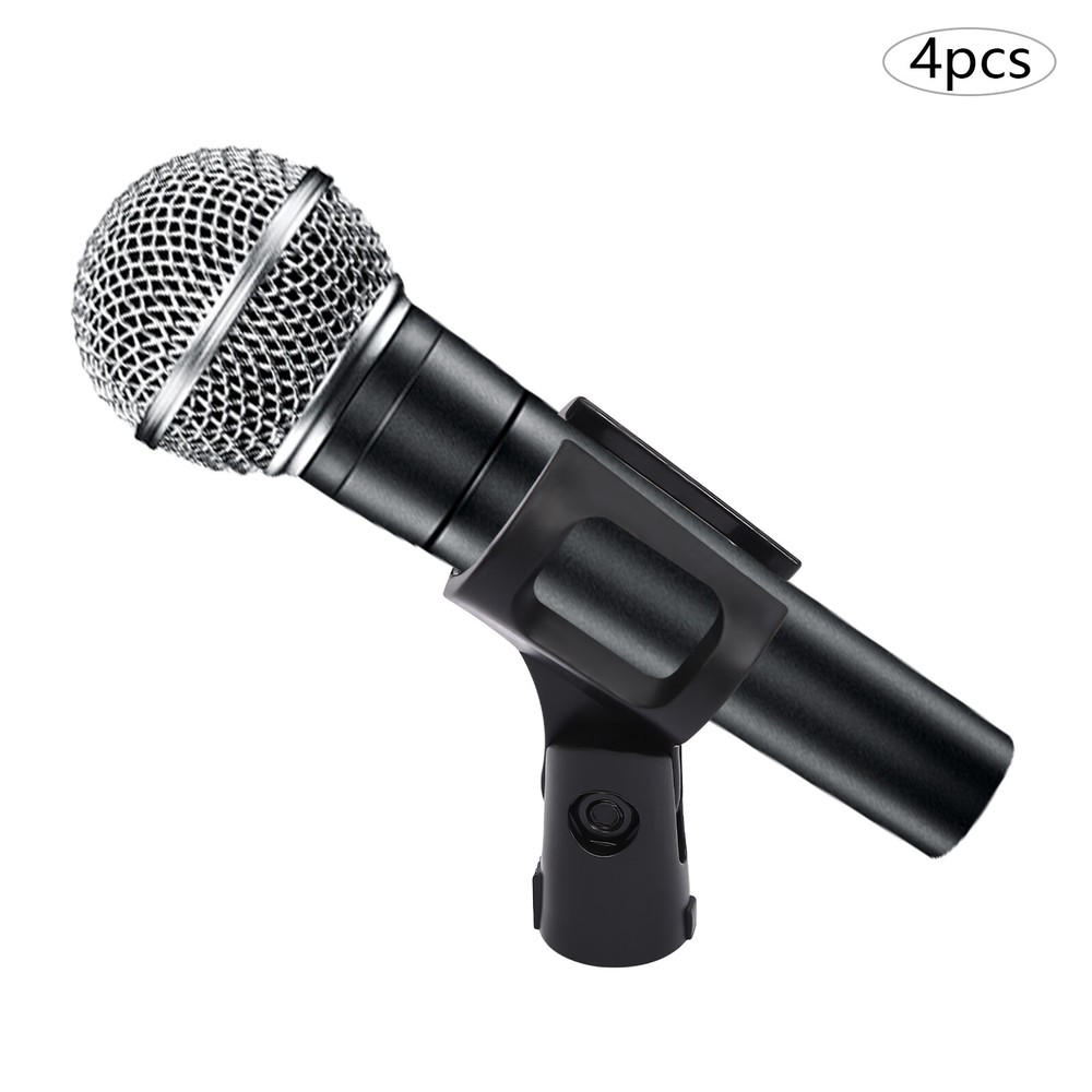 4 Pcs Adjustable Microphone Clip Holders for Wired/Wireless Mics