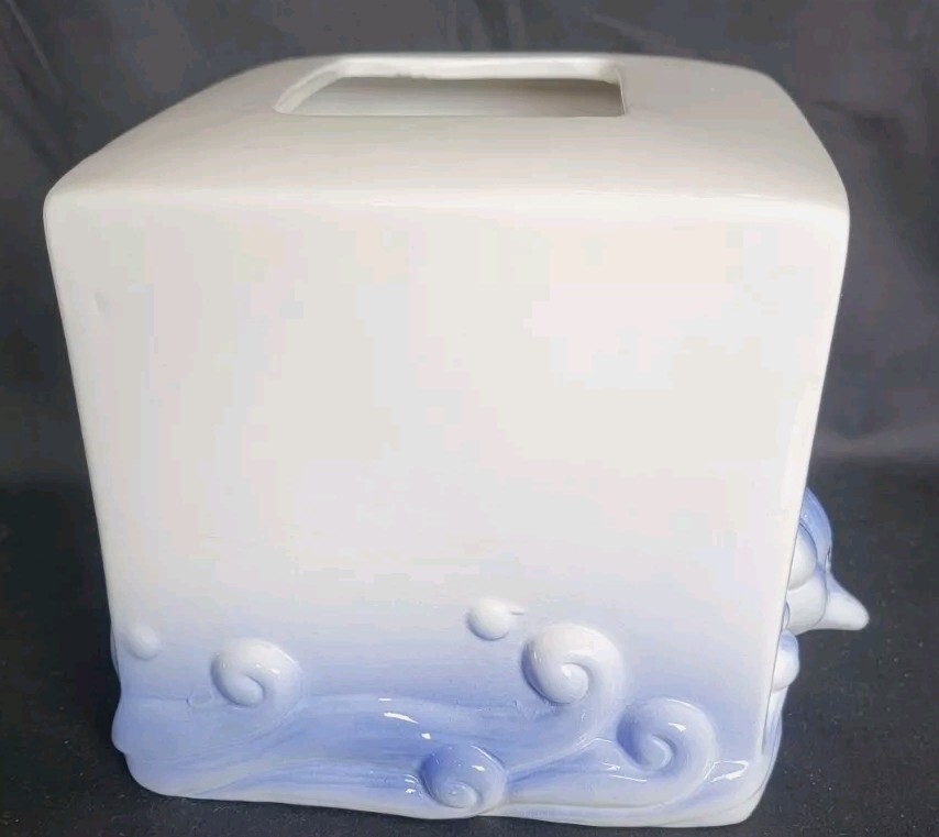 Beautiful Dolphin Tissue Box Cover Aquatic Blue (B)
