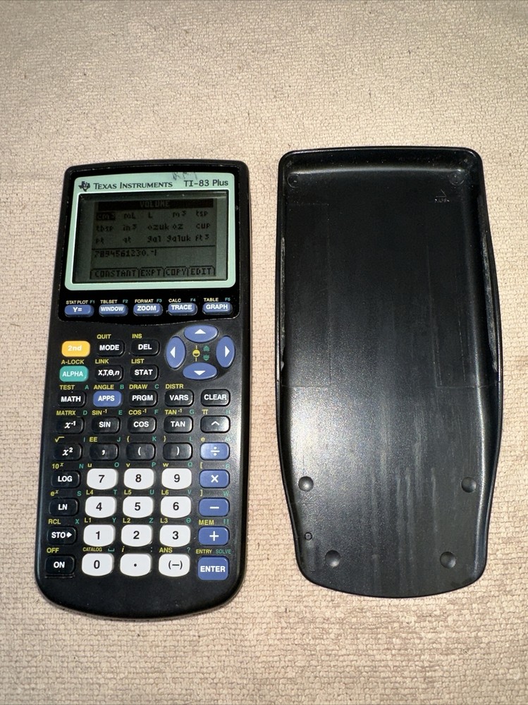 Texas Instruments TI-83 Plus Graphing Calculator With Cover, Tested & Working