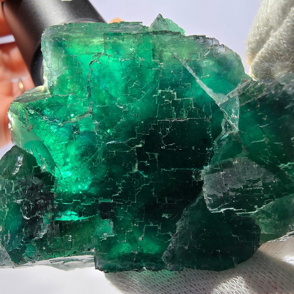 Large Phantom Fluorite Cube Stepped Green Okorusu Namibia 94*58*46mm