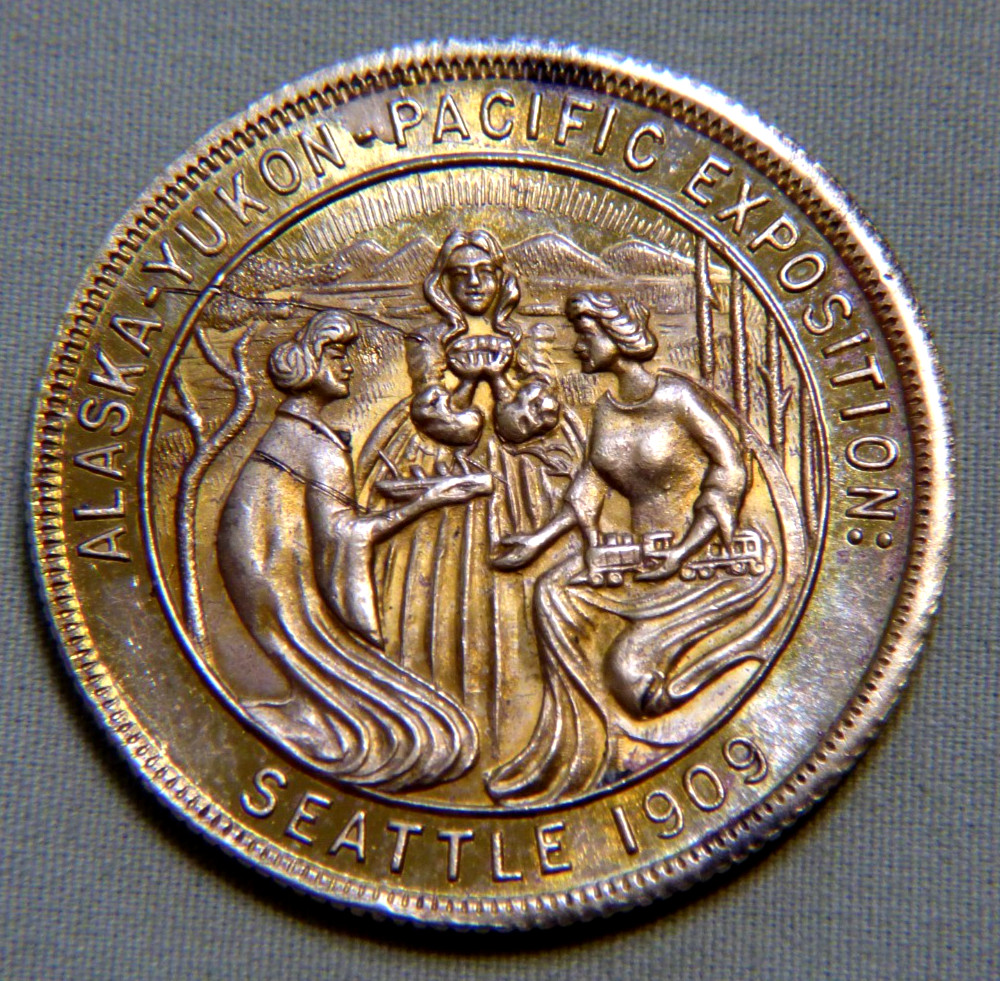Rare 1909 Alaska Yukon Pacific Exposition So Called Dollar Token - # 1036