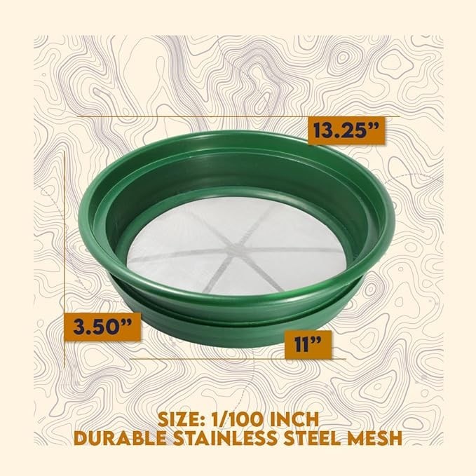 SE GP2-1100 Patented Stackable 13-1/4" Sifting Pan, Mesh Size 1/100