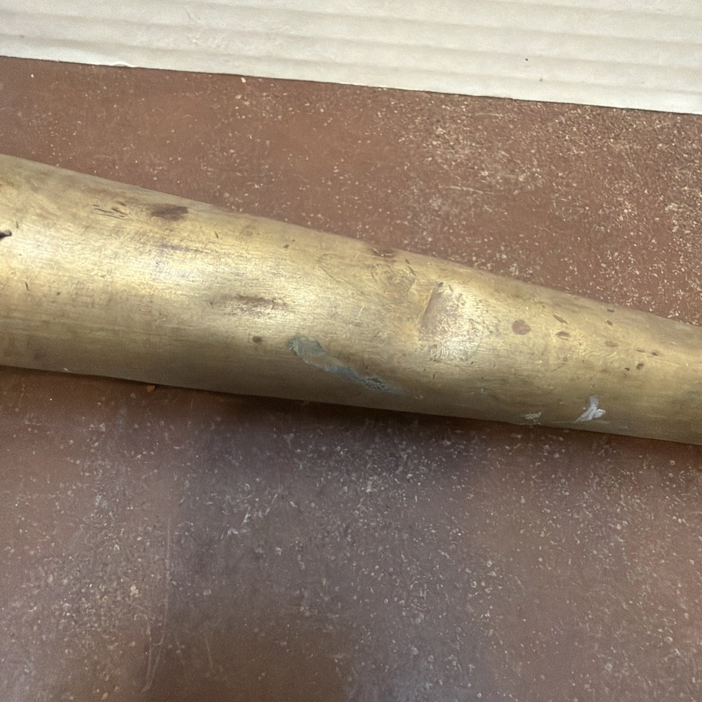 Vintage Solid Brass Fire Hose tapered Nozzle 10” with 2 “ threaded end