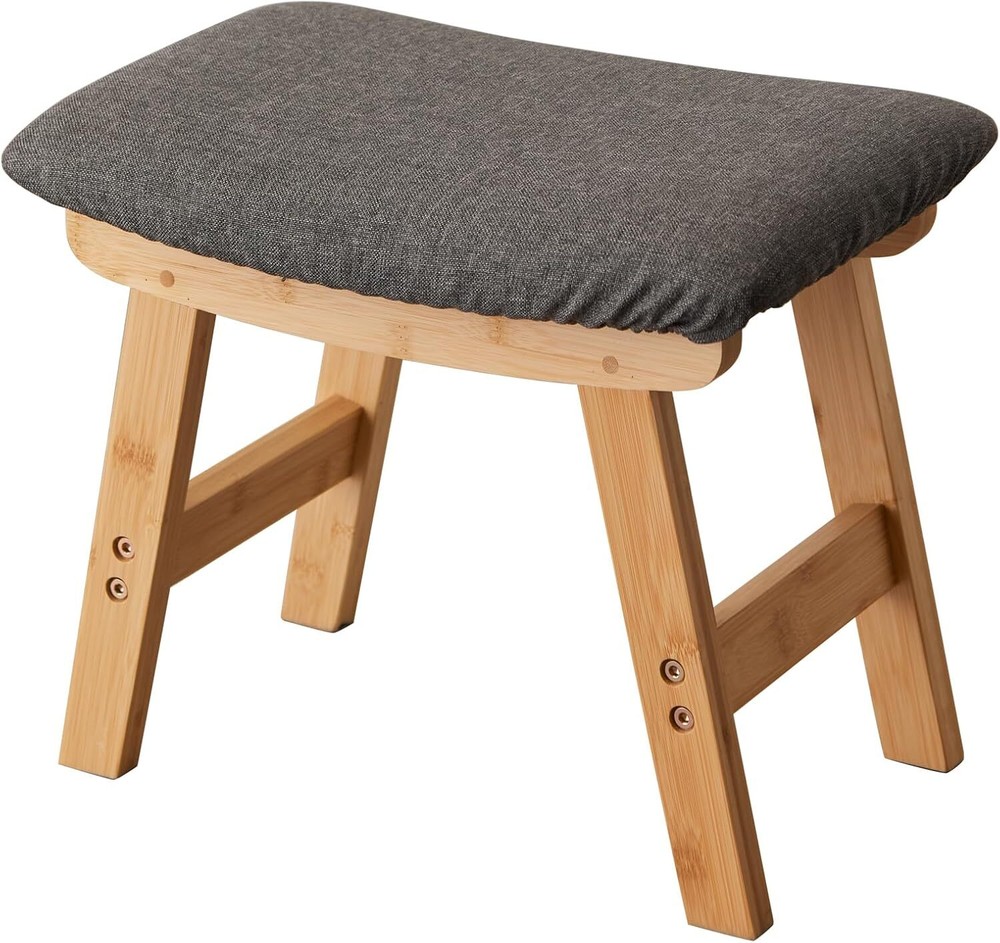 Foot Stool,Ottoman and Footstool,Small Sofa Natural Stool Legs - Gray Surface