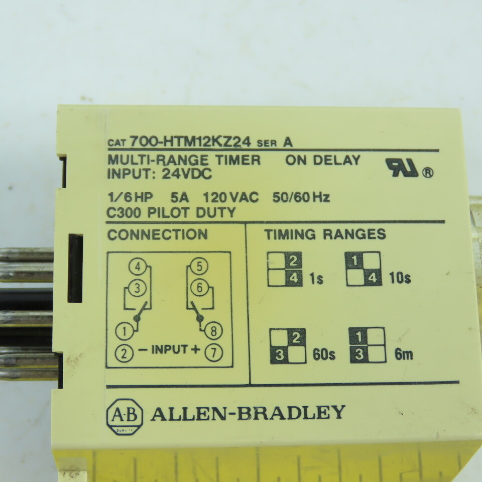 Allen Bradley 700-HTM12KZ24 Ser A Multi-Range Timer ON Delay 24VDC 5A 120VAC