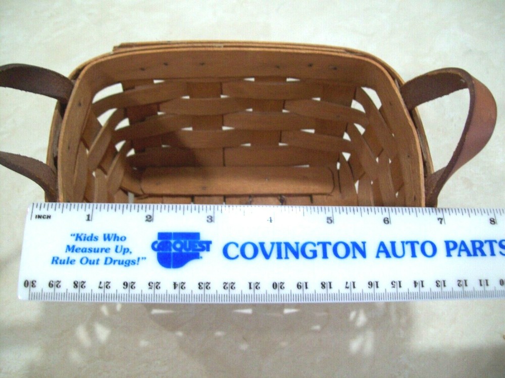 1993 Longaberger 7" x 5" Rectangular Basket Leather Handles