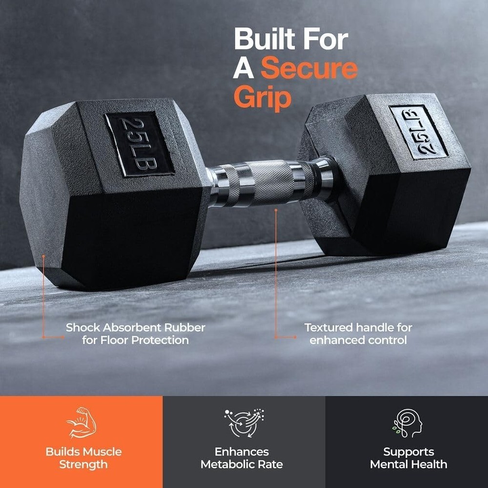 150 lb Dumbbells Set with Rack - Rubber-Coated for Easy Grip