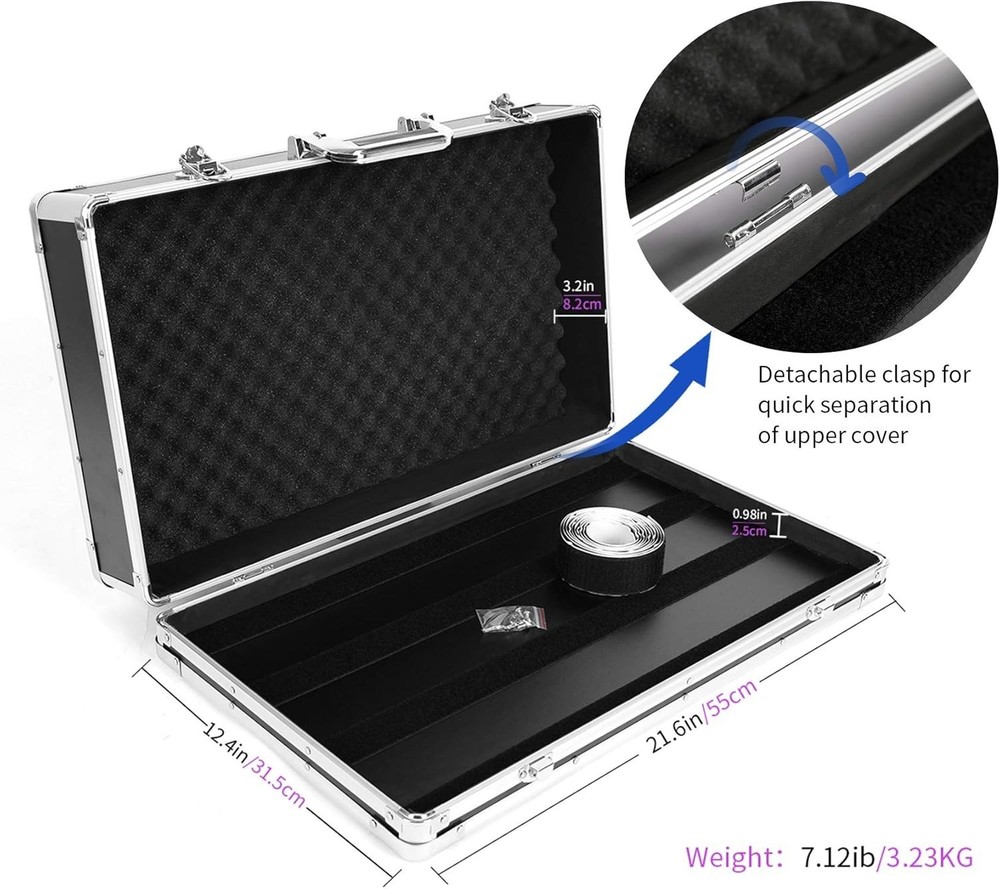 Lightweight Aluminum Pedal Board Case with Locking Latches