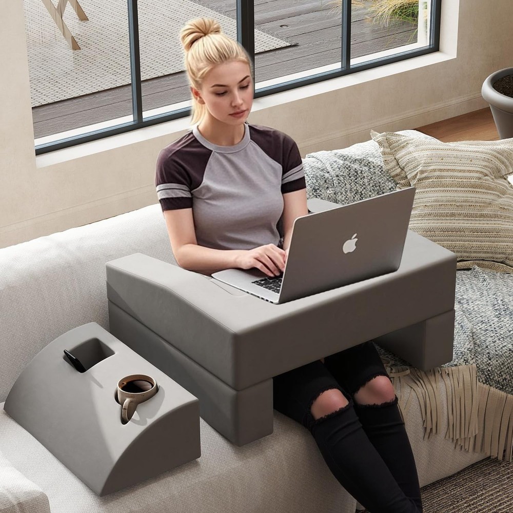 Large Adjustable Reading Pillow with Integrated Cup Holder - Ultimate Comfort