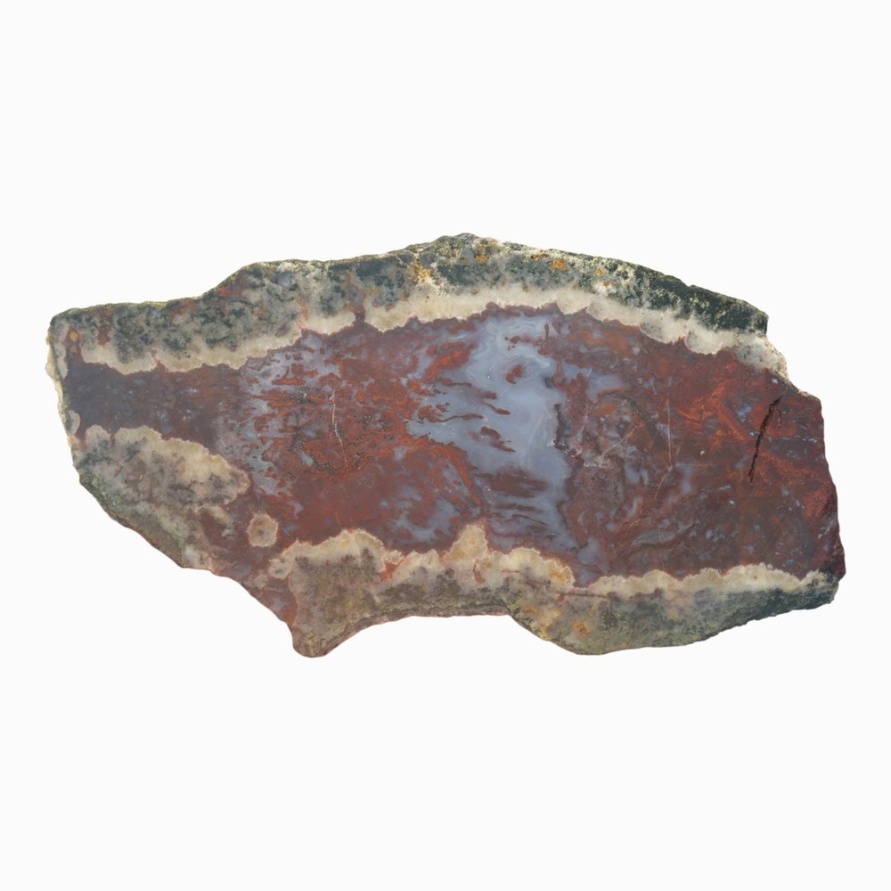 Red Lightning Agate Slab - Bright Red Moss Pattern