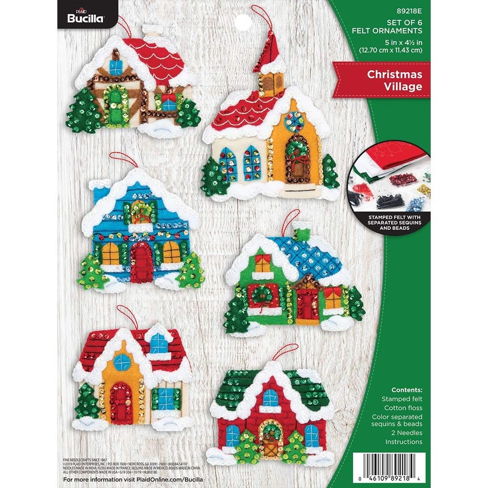 89218E Christmas Village Felt Applique Kit