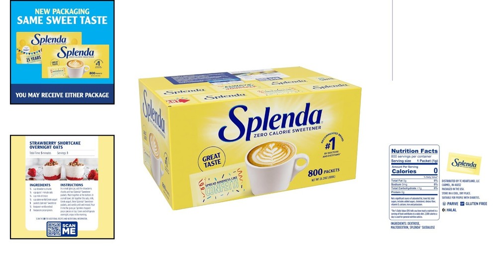 Guilt-Free Zero Calorie Sweetener Pack - 800 Packets for Beverages & Baking