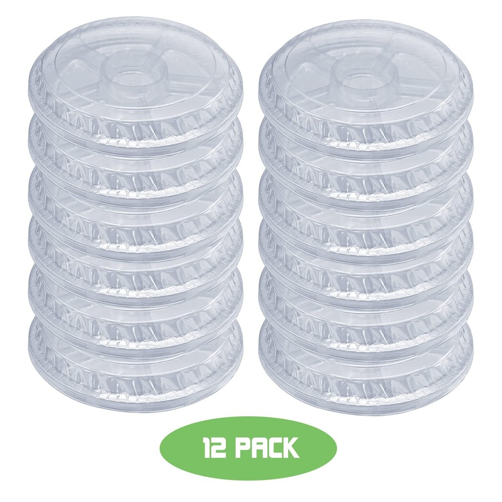 Tiaiidi 12-Pack Plastic Appetizer Trays with Lids, 6-Compartment Serving