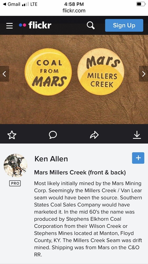 Cardboard Coal Scatter Tag Mars Miller Creek