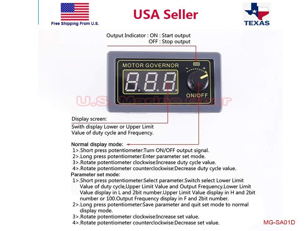 5V-30V Voltage Regulator DC Motor Speed Controller PWM Frequency Duty Cycle LED