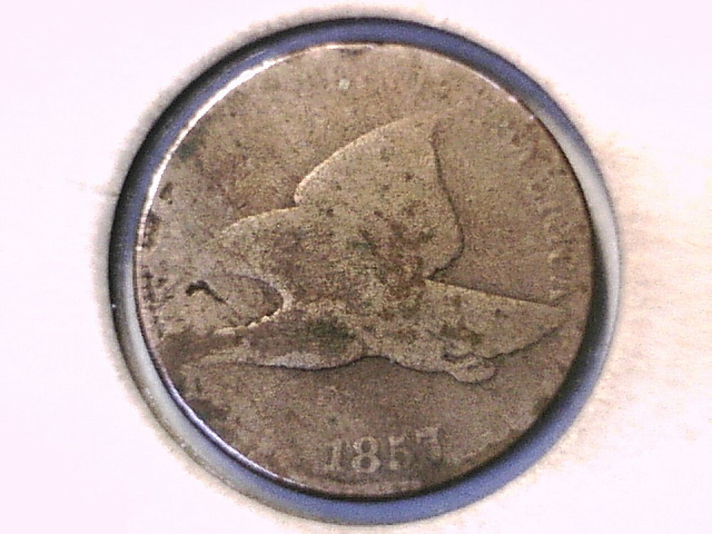 1857 Flying Eagle Cent Genuine Raw Ungraded 00791