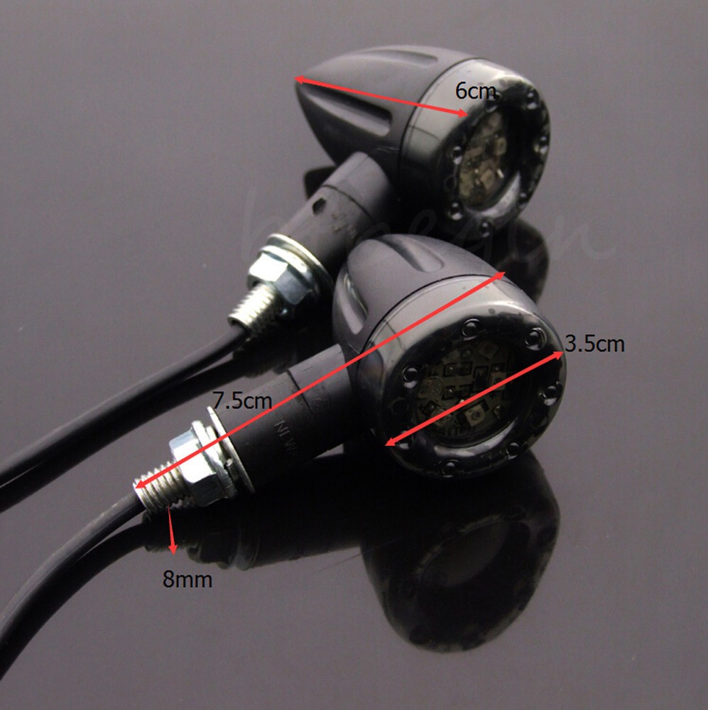 4PCS Motorcycle LED Turn Signal Tail Light Red Brake Blinker light For Harley