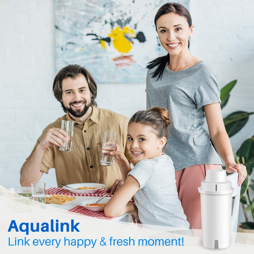 AQUALINK Pitcher Water Filter, Replacement for Brita, Mavea 107007, ob03, 6 pack