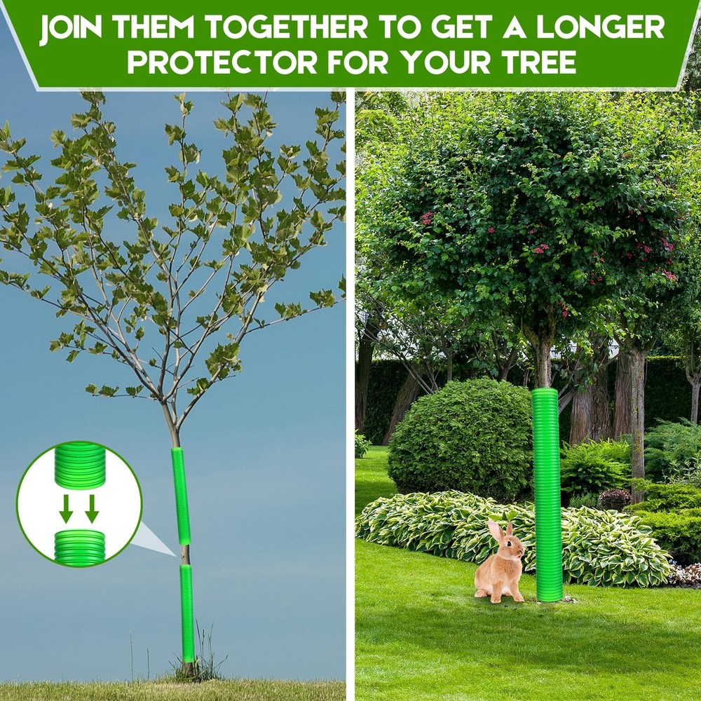 20 PCS Corrugated Plastic Tree Trunk Protectors Guards for Saplings