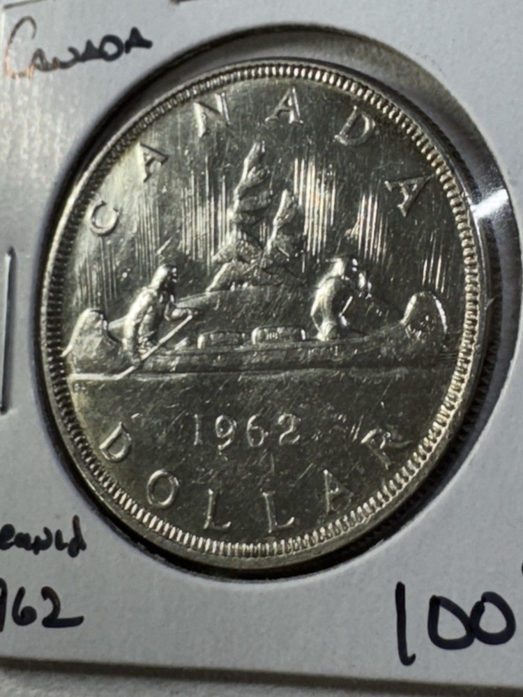 1962 Canada $1 Silver Coin Cleaned
