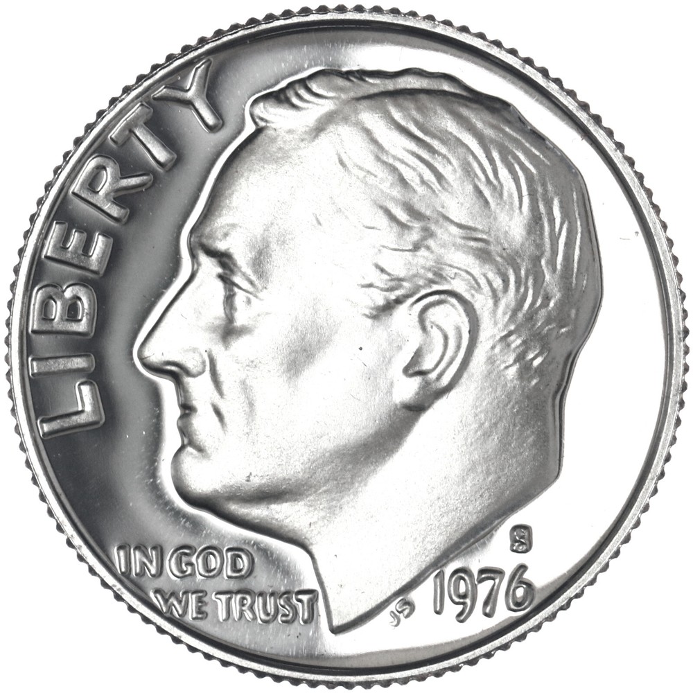 1976 S Roosevelt Dime Gem Cameo Proof CN-Clad