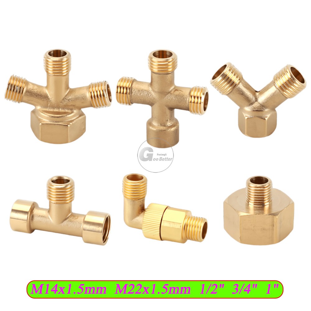 Adapters Brass Female/Male Elbow、Tees、Cross、Fittings Sprayer Joint M22 M14 1/2"