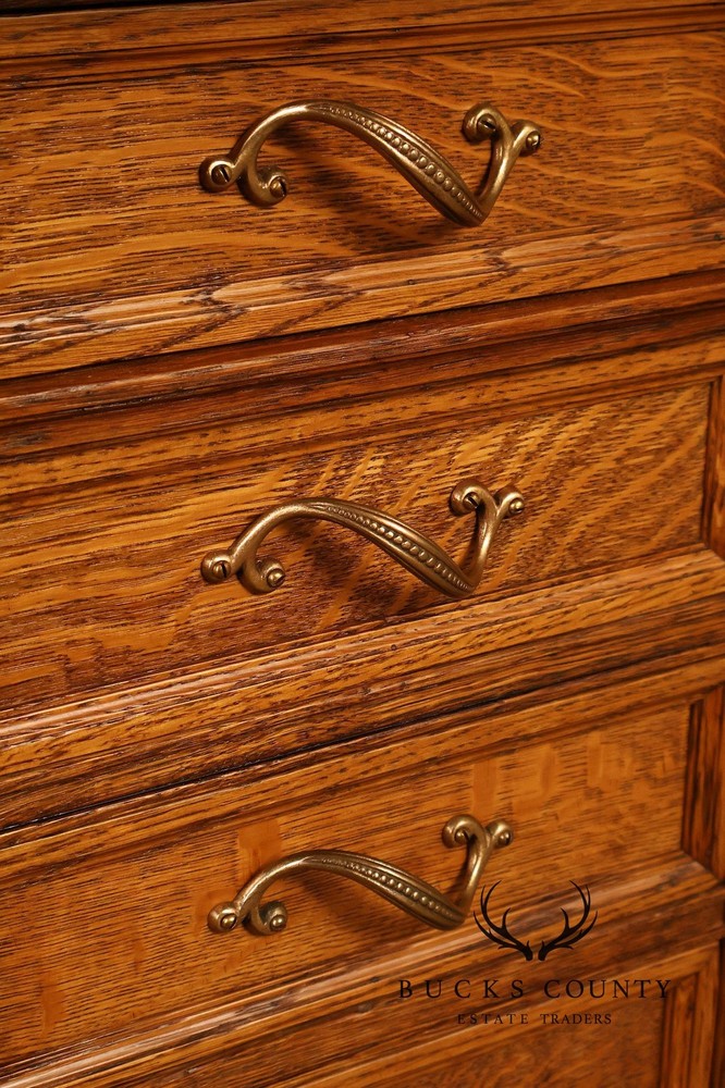 Oak Roll Top Desk With Carved 'Reading Hardware Co." Crest Panel