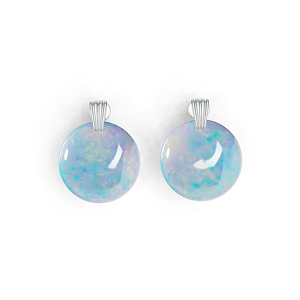 Sterling Silver Semi Mount Earrings Setting Round RD 20x20mm