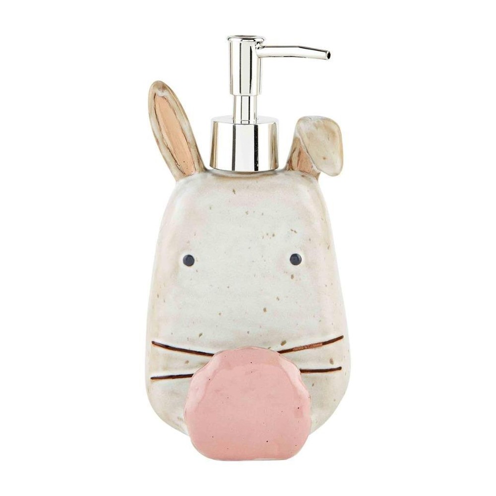 Mud Pie Easter Bunny Speckled Glaze Hand Soap Lotion Pump Kitchen Sponge Holder