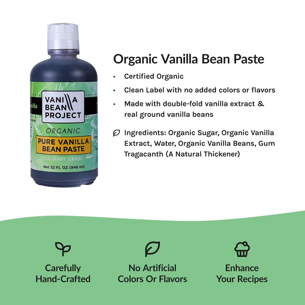 Organic Vanilla Bean Paste | Baking Necessity | Pure for 32 Ounce
