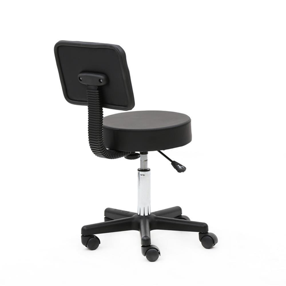 Rolling Salon Stool w/ Backrest Massage Spa Chair Support Adjustable Height