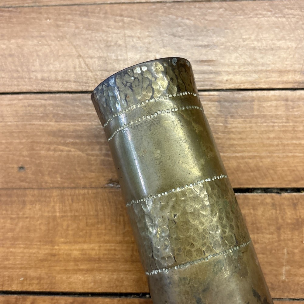 Original WW2 Trench Art Shell 1940s Artillery Shell WWII Engraved Shell