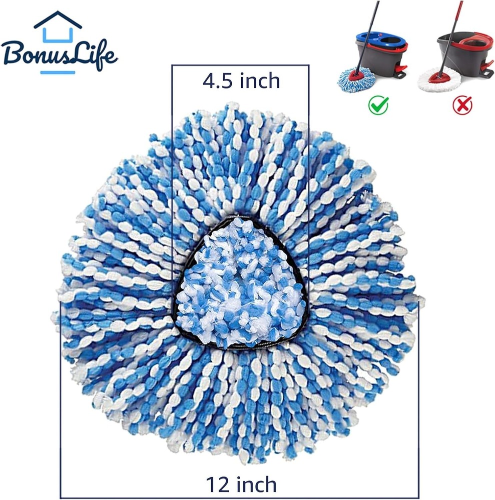 3-Pack Mop Head for O-Ceda RinseClean Spin Mop Refill 2-Tank System Only Easy...