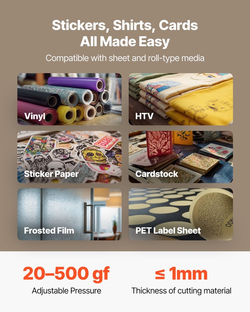 VEVOR Vinyl Cutter Machine Vinyl Plotter Printer Bundle 28 inch Max Feed Width