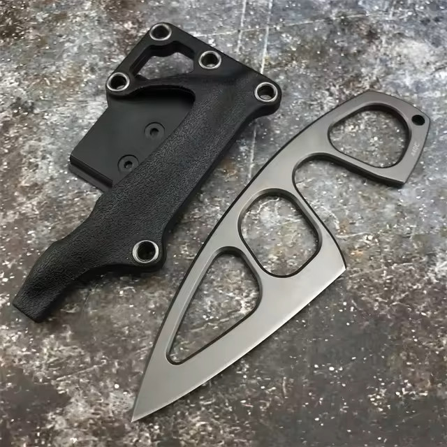 Mini Pocket Fixed Blade Knife 440C Steel Handle